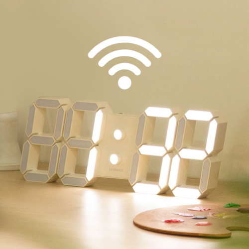 WIFI 전파수신 이탤릭 LED 벽시계 벽걸이 디지털 전자 대형 인테리어 집들이 선물 시계 (2color)