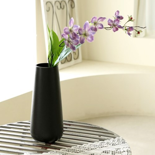 인테리어 화병 꽃꽂이 생화 조화 오브제 꽃병 실린더 모던블랙세라믹