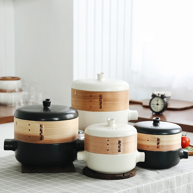 찜기 겸용 세라믹 돌솥 냄비